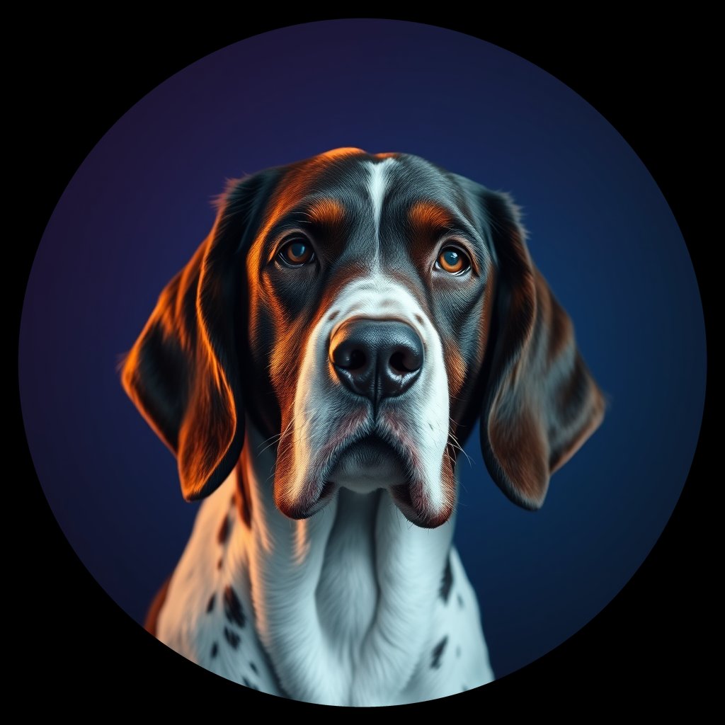 Cosmic medallion portrait of PFZ44B09_PFZ44B09, a English Springer Spaniel
