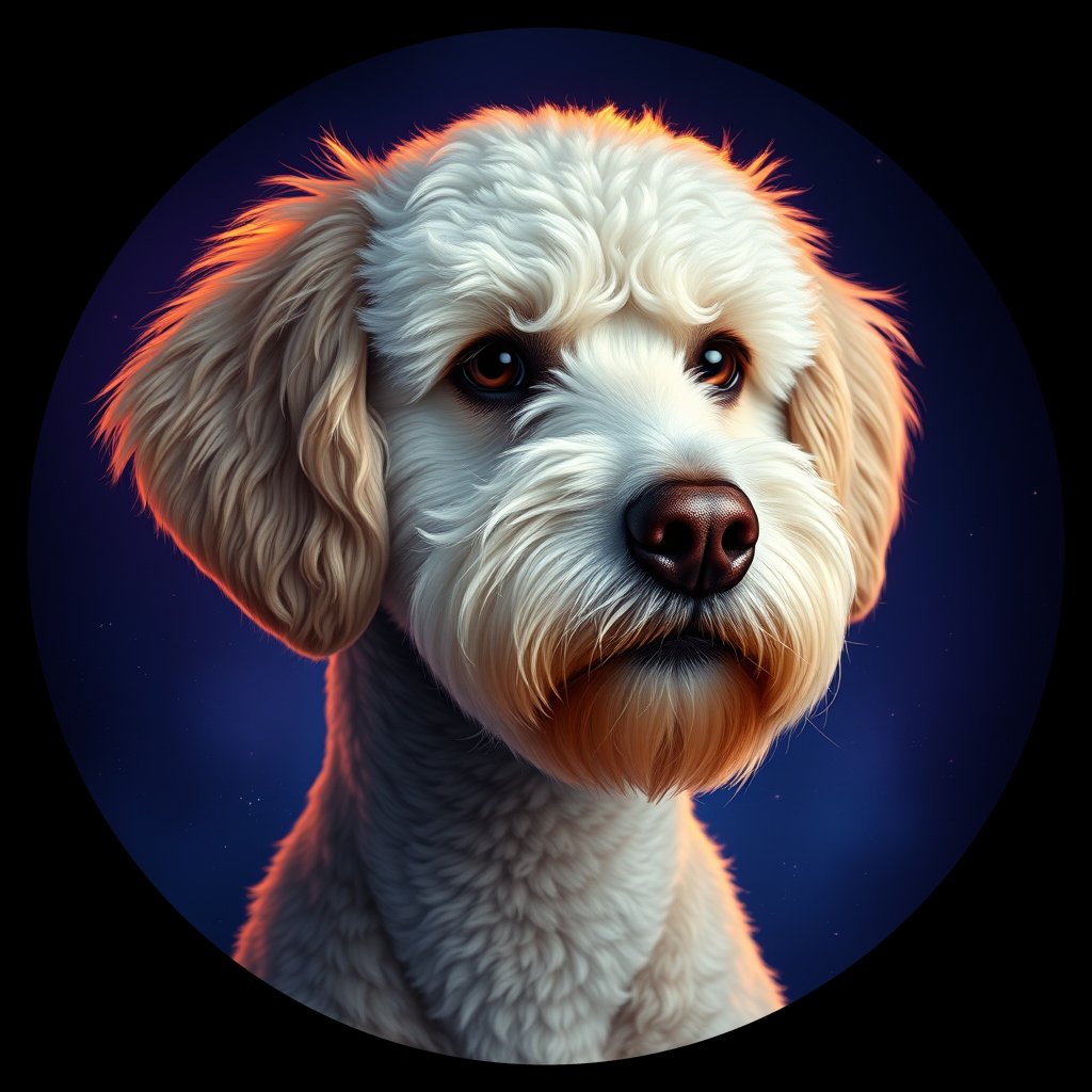 Cosmic medallion portrait of PFZ44C08_PFZ44C08, a Poodle