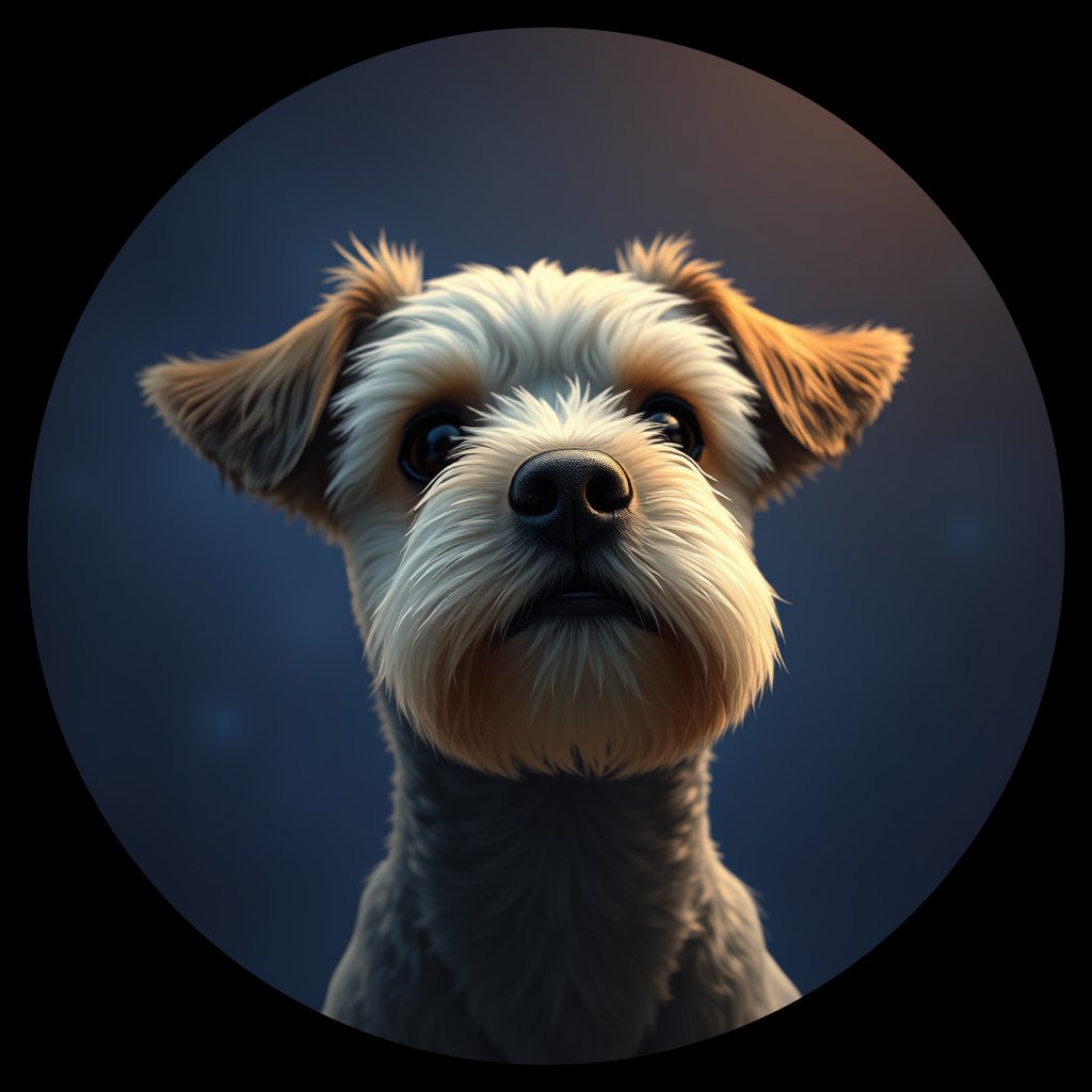 Cosmic medallion portrait of PFZ44C10_PFZ44C10, a Toy Poodle