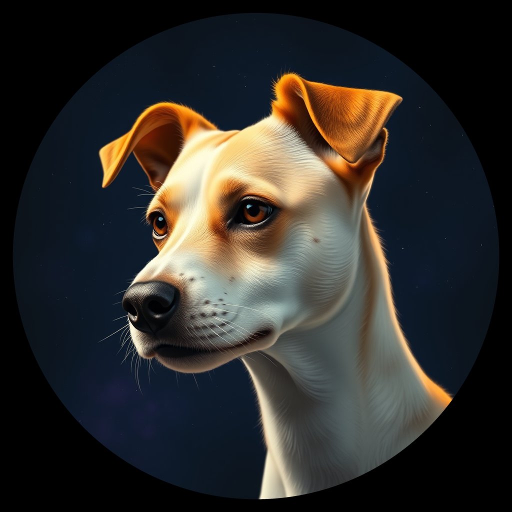 Cosmic medallion portrait of PFZ44D01_PFZ44D01, a Jack Russell Terrier