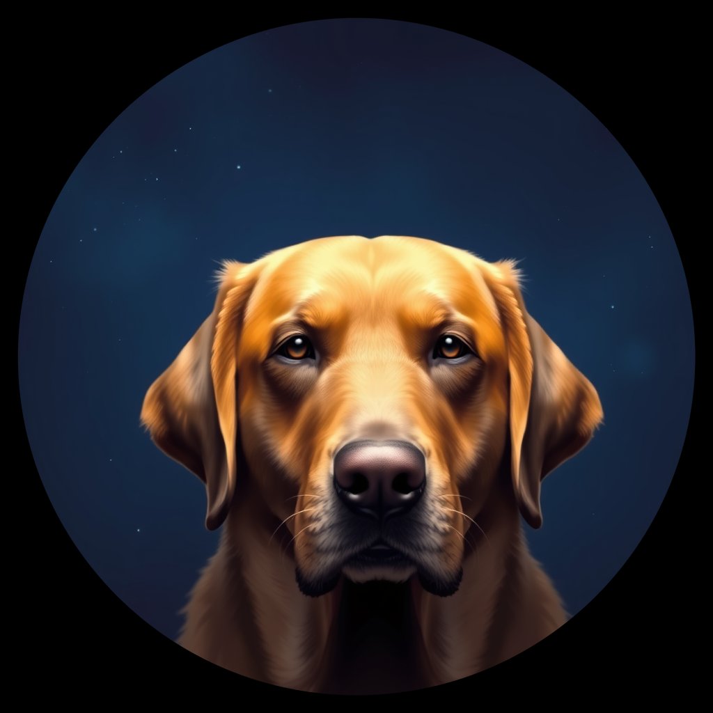 Cosmic medallion portrait of PFZ44D11_PFZ44D11, a Labrador Retriever
