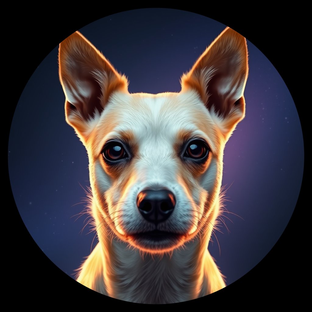 Cosmic medallion portrait of PFZ44E05_PFZ44E05, a Jack Russell Terrier