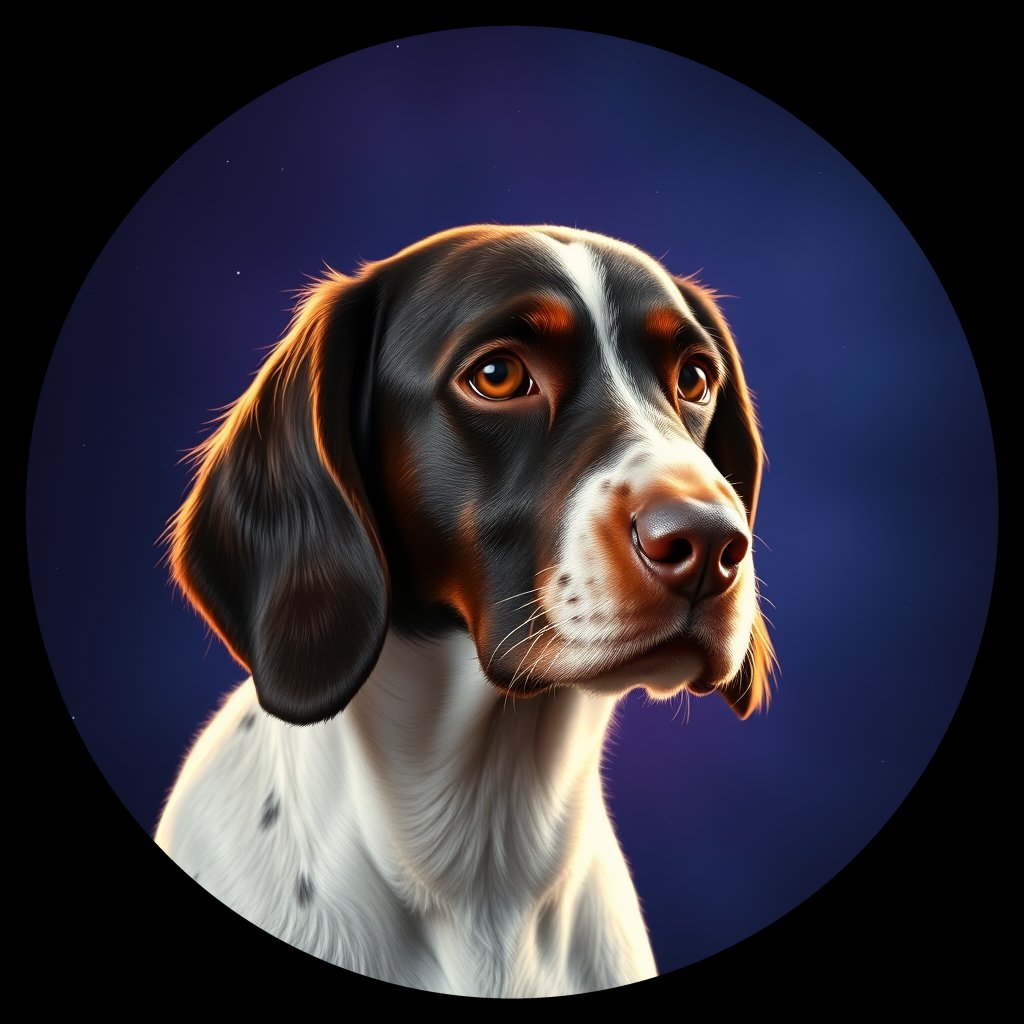 Cosmic medallion portrait of PFZ44F01_PFZ44F01, a English Springer Spaniel