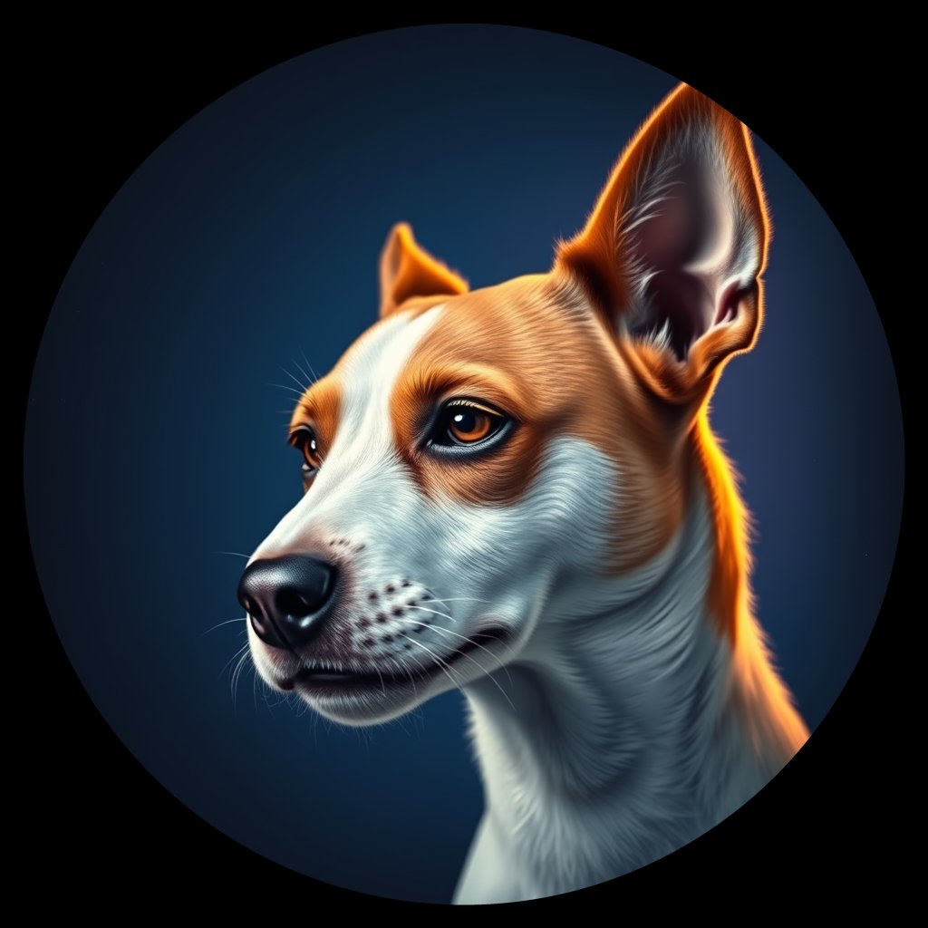 Cosmic medallion portrait of PFZ44G07_PFZ44G07, a Jack Russell Terrier