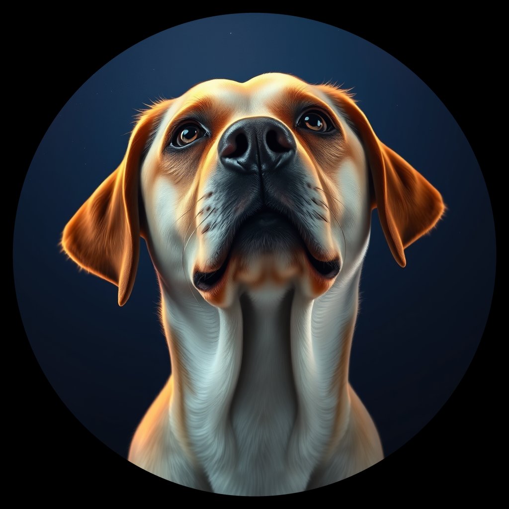 Cosmic medallion portrait of PFZ44G11_PFZ44G11, a Labrador Retriever