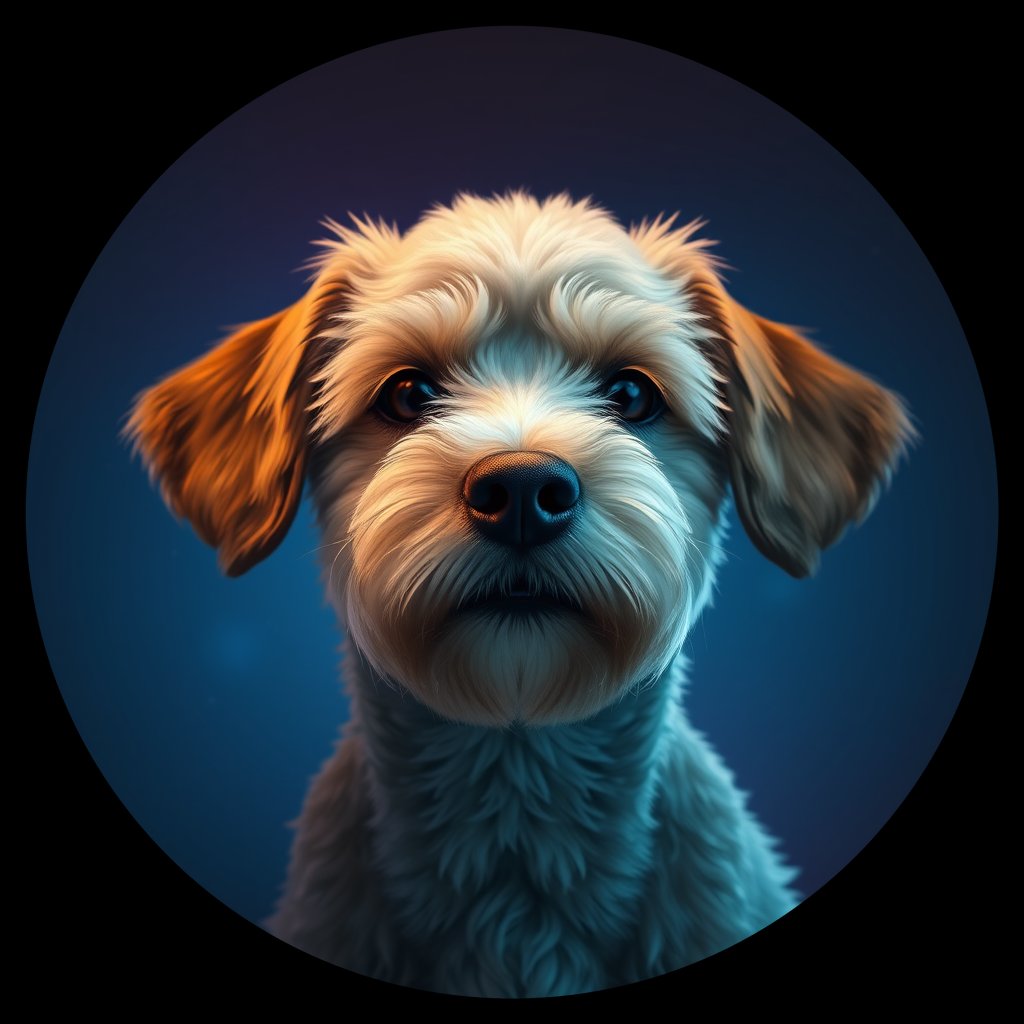 Cosmic medallion portrait of PFZ44H04_PFZ44H04, a Poodle