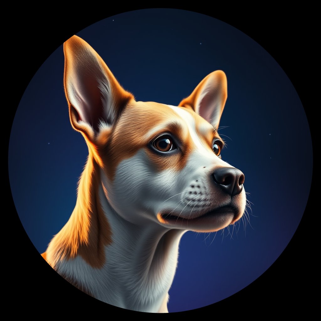 Cosmic medallion portrait of PFZ44H05_PFZ44H05, a Jack Russell Terrier