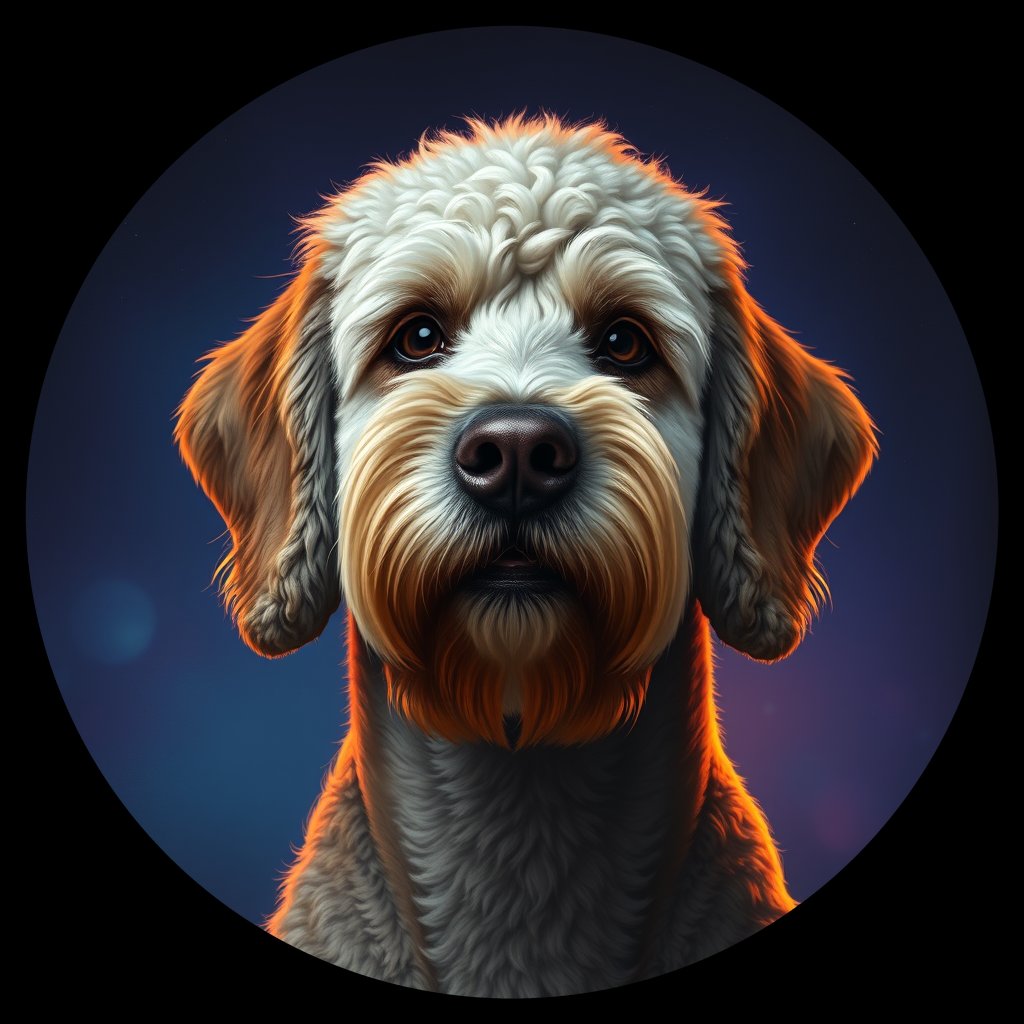 Cosmic medallion portrait of PFZ44H08_PFZ44H08, a Poodle