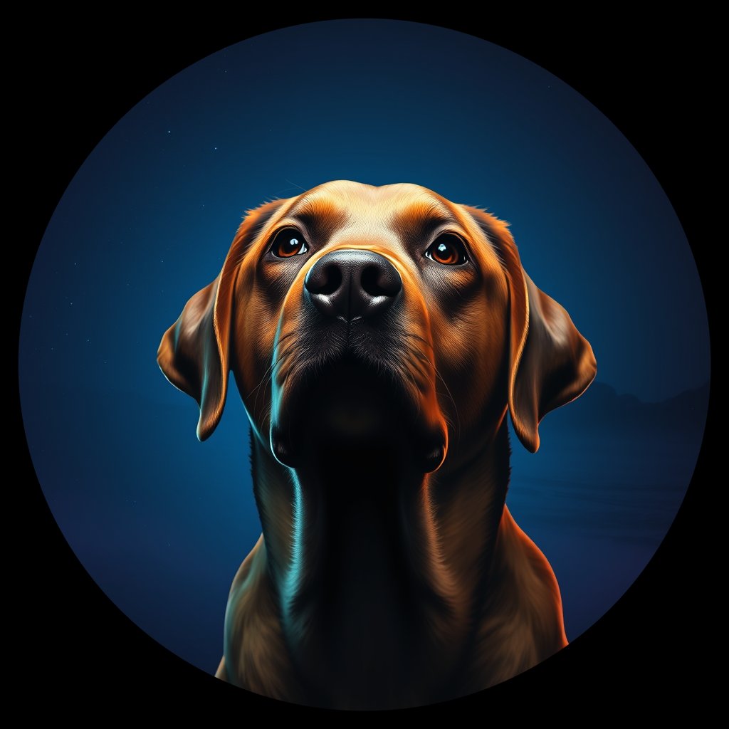 Cosmic medallion portrait of PFZ4A02_PFZ4A02, a Labrador Retriever