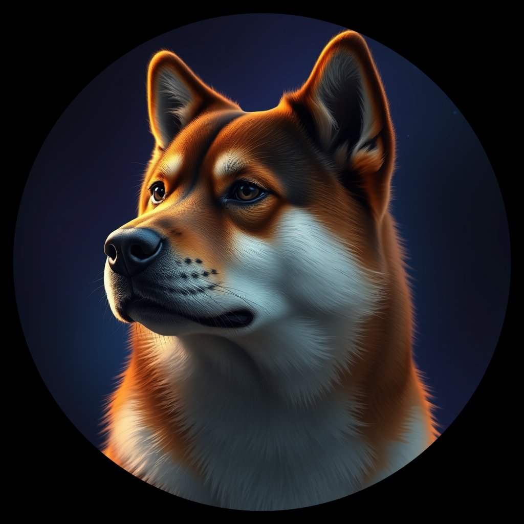 Cosmic medallion portrait of PFZ4A03_PFZ4A03, a Akita