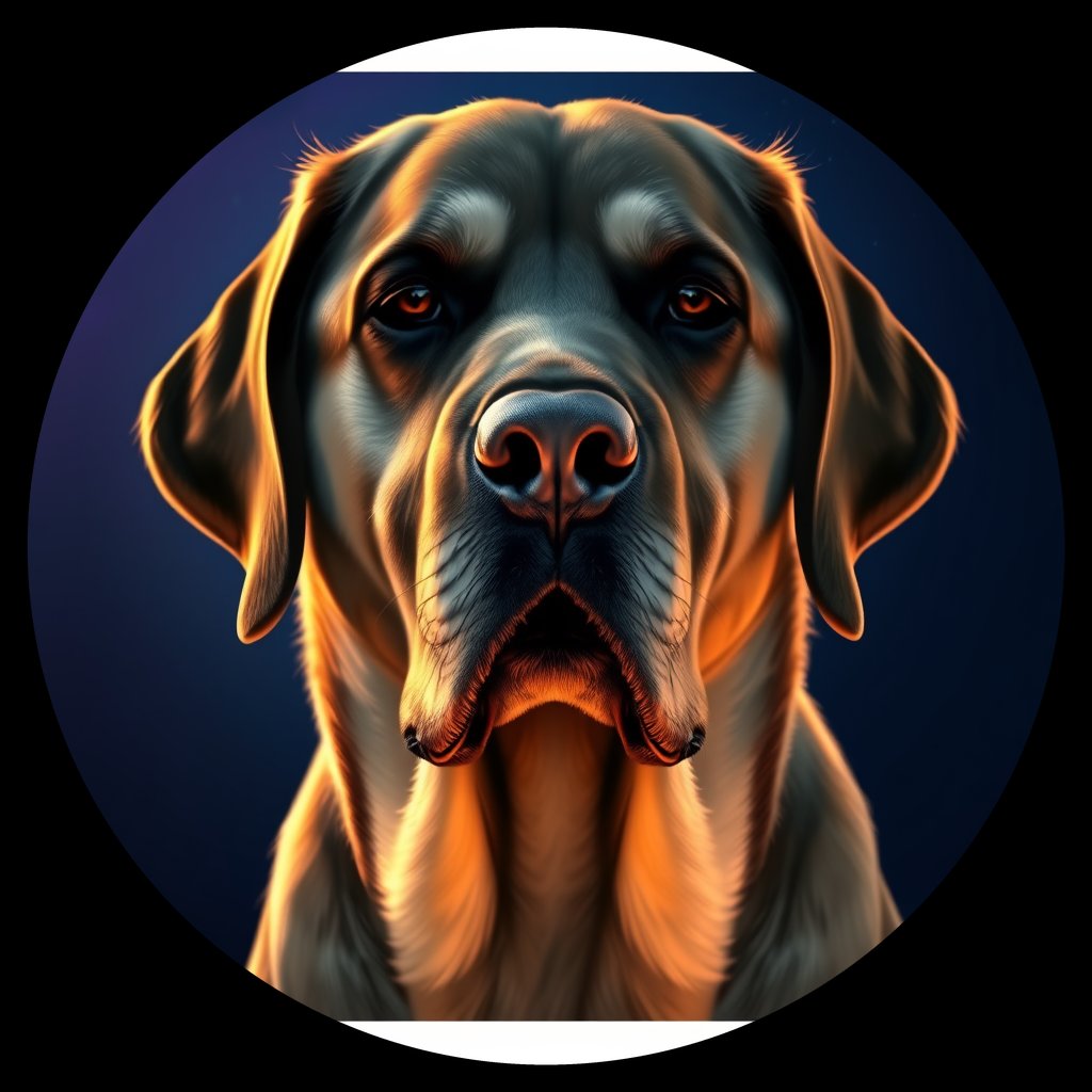 Cosmic medallion portrait of PFZ4A04_PFZ4A04, a Labrador Retriever