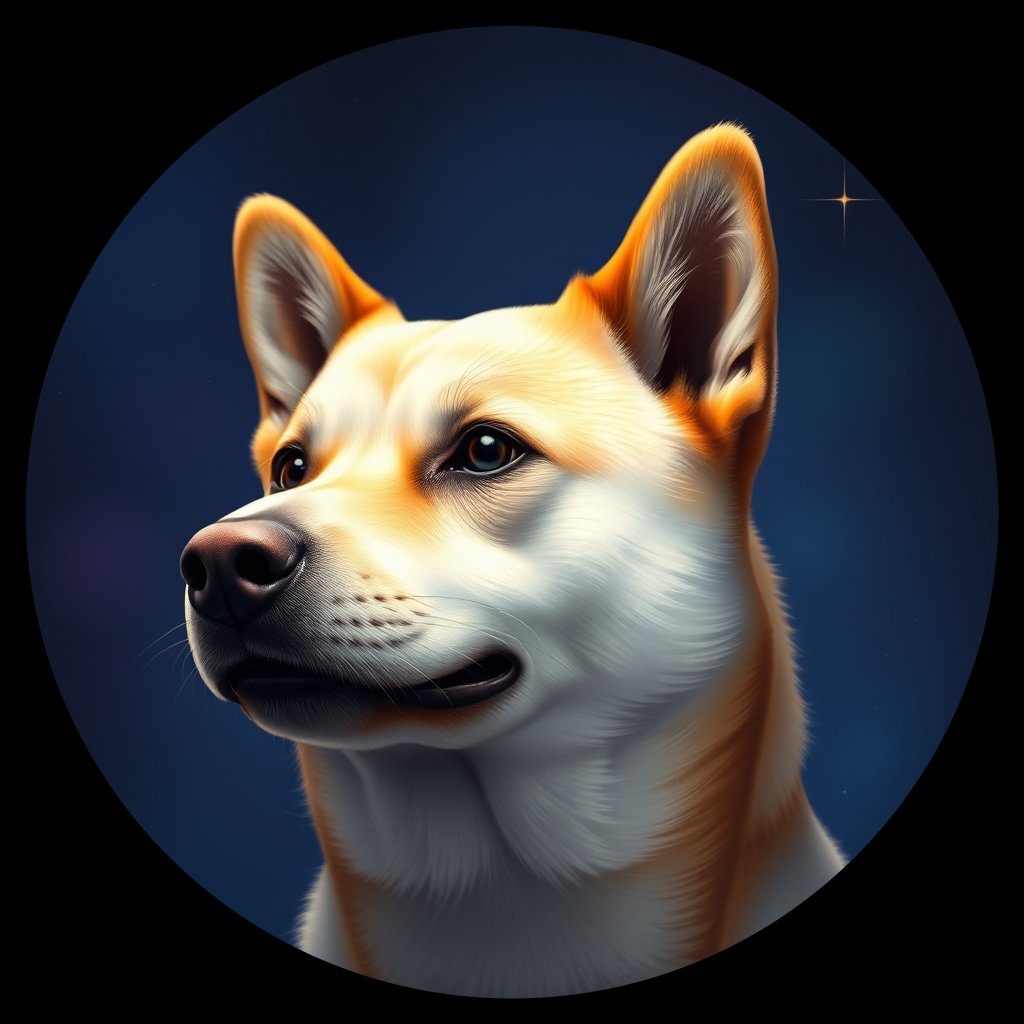 Cosmic medallion portrait of PFZ4B03_PFZ4B03, a Akita