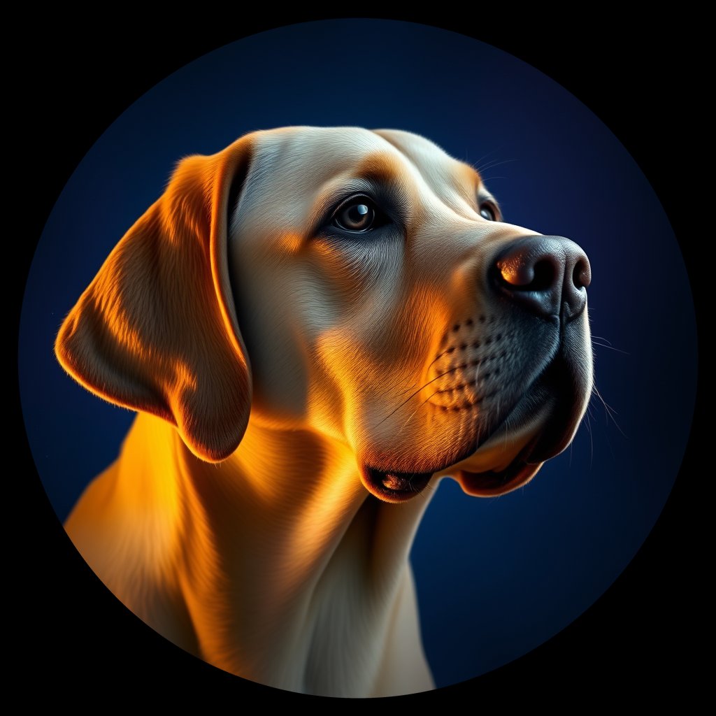 Cosmic medallion portrait of PFZ4B10_PFZ4B10, a Labrador Retriever