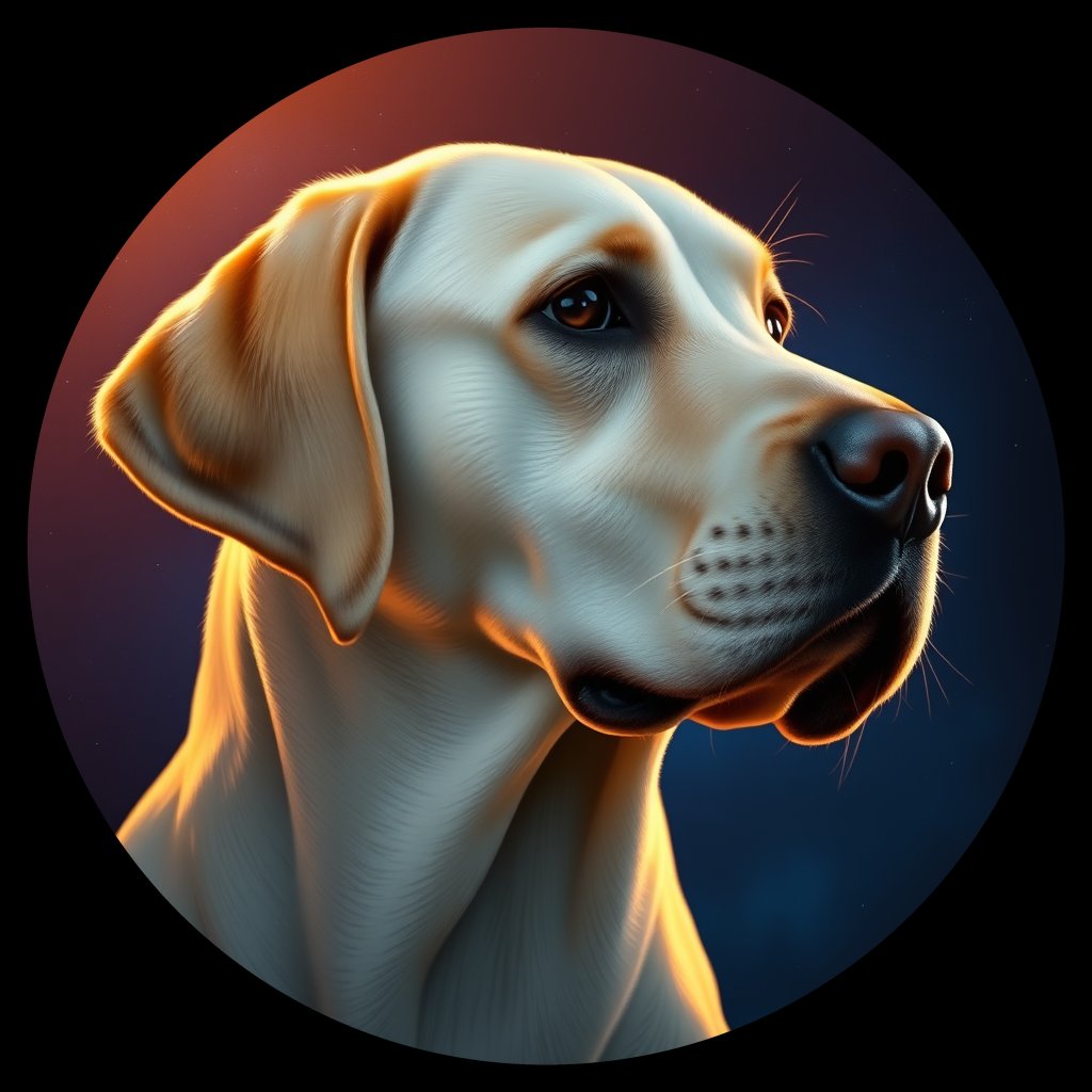 Cosmic medallion portrait of PFZ4C02_PFZ4C02, a Labrador Retriever