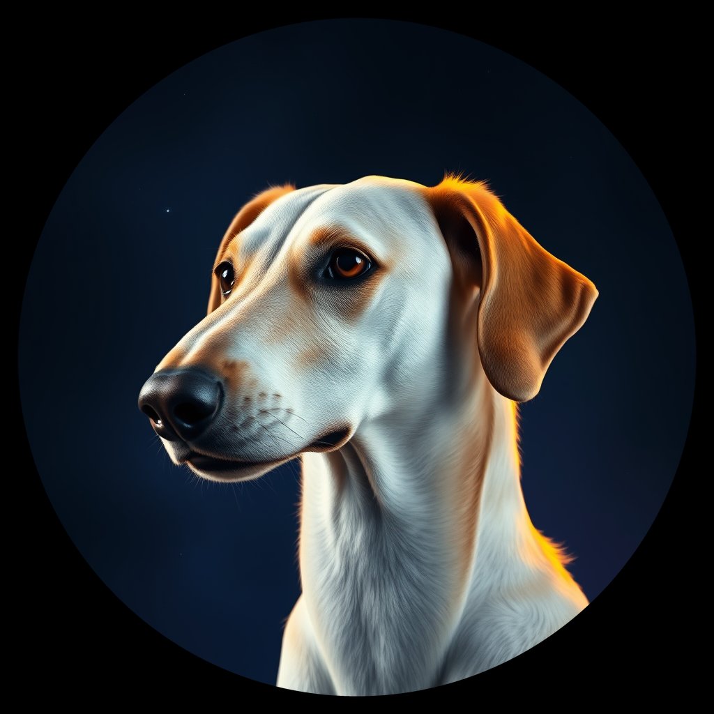 Cosmic medallion portrait of PFZ4C03_PFZ4C03, a Borzoi
