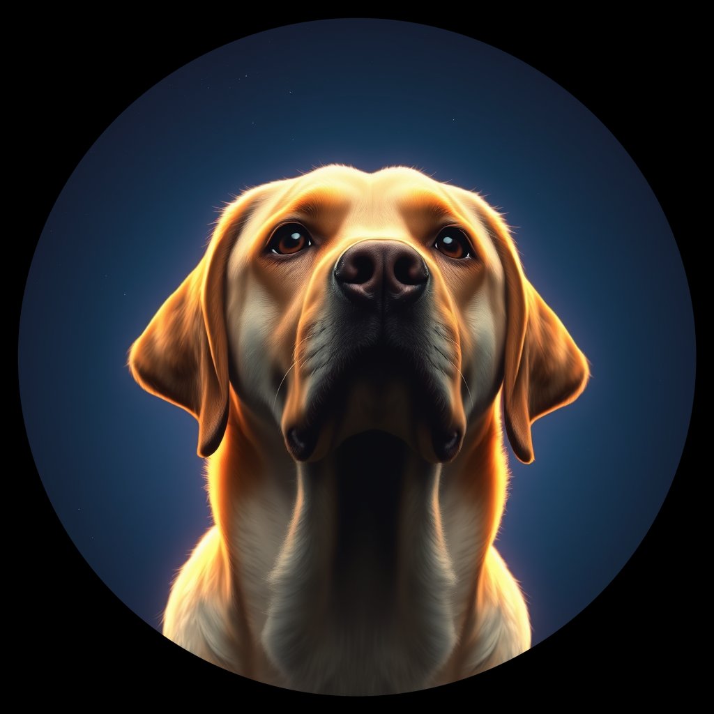 Cosmic medallion portrait of PFZ4C06_PFZ4C06, a Labrador Retriever