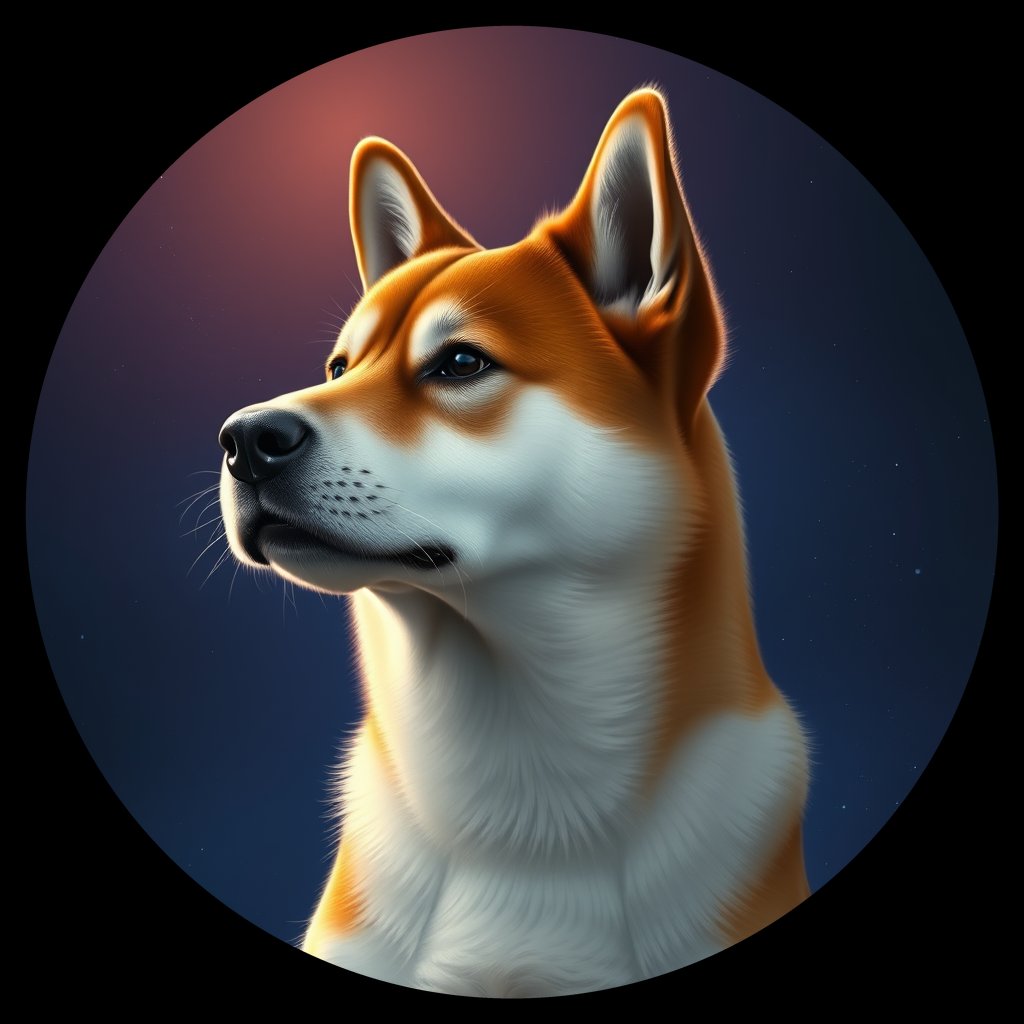 Cosmic medallion portrait of PFZ4D07_PFZ4D07, a Akita