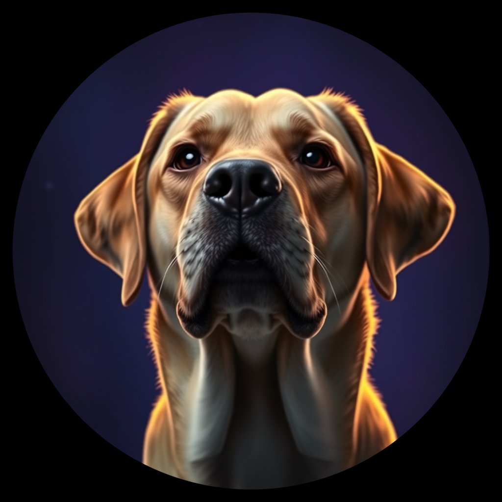Cosmic medallion portrait of PFZ4D12_PFZ4D12, a Labrador Retriever