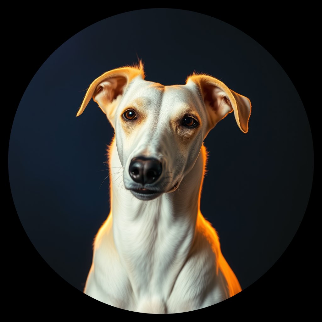 Cosmic medallion portrait of PFZ4E03_PFZ4E03, a Borzoi