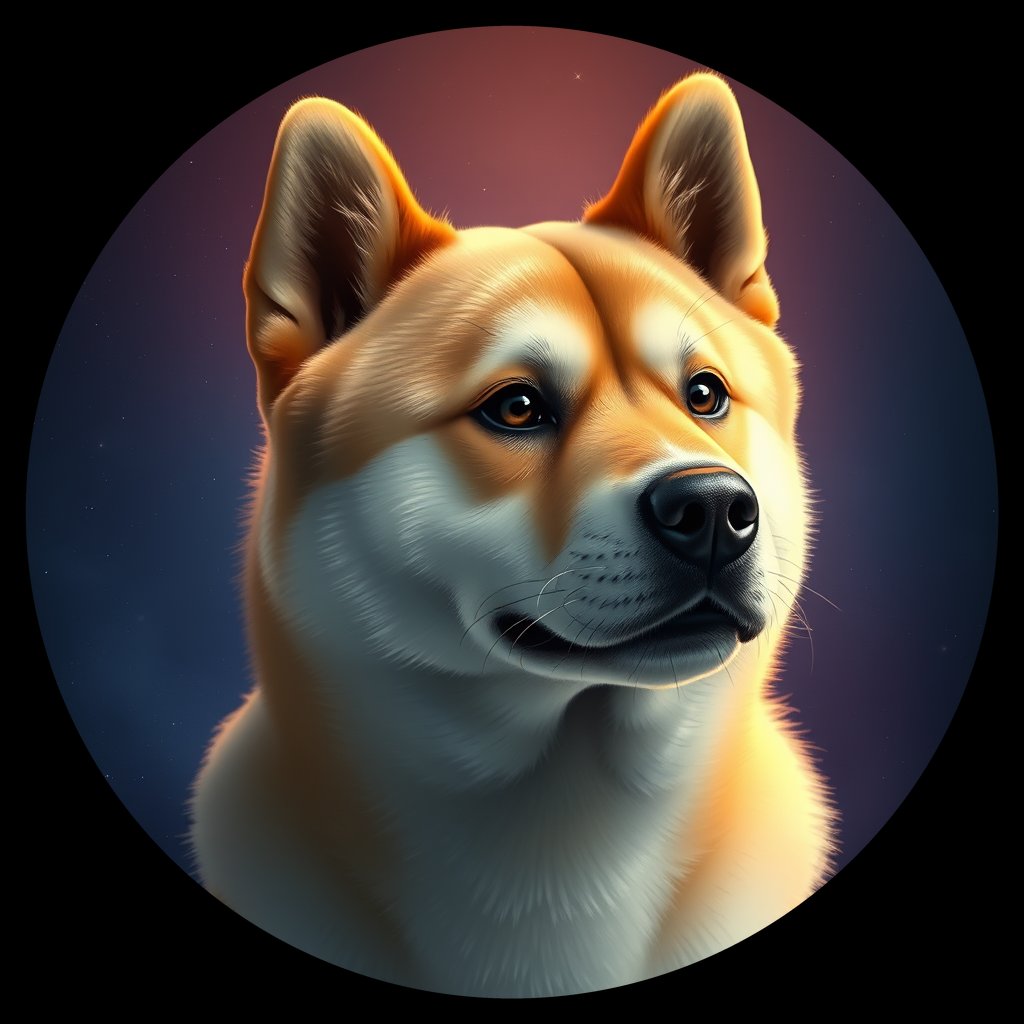 Cosmic medallion portrait of PFZ4G02_PFZ4G02, a Akita