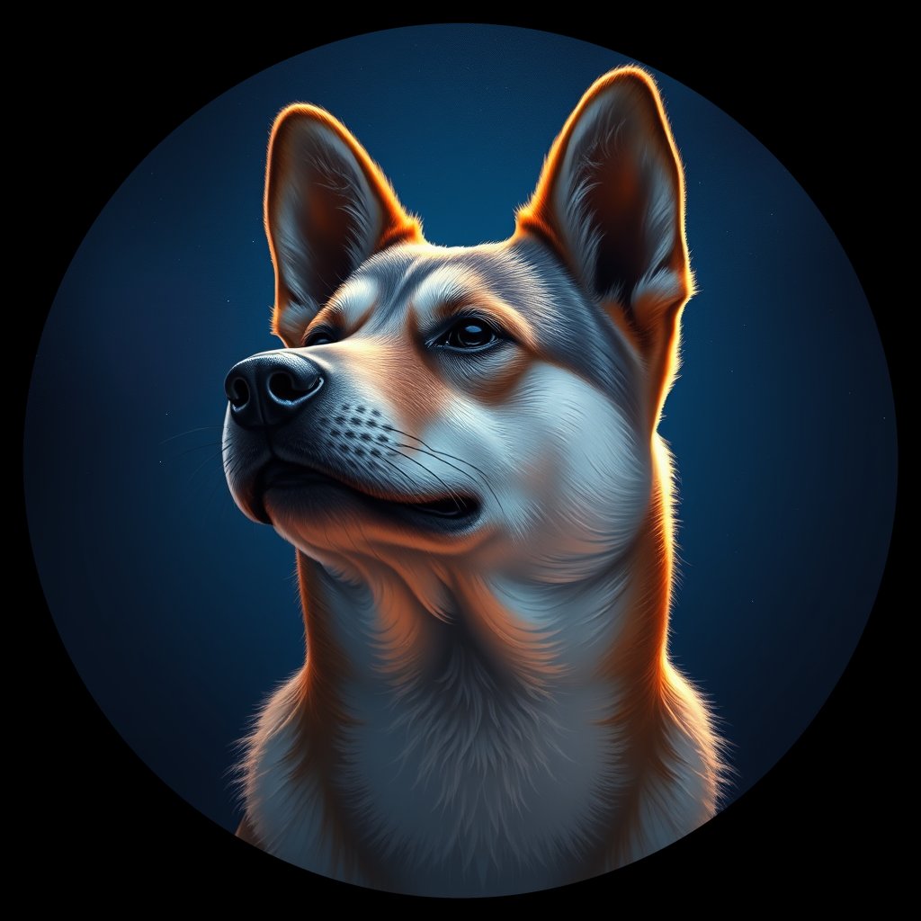 Cosmic medallion portrait of PFZ4H02_PFZ4H02, a Akita