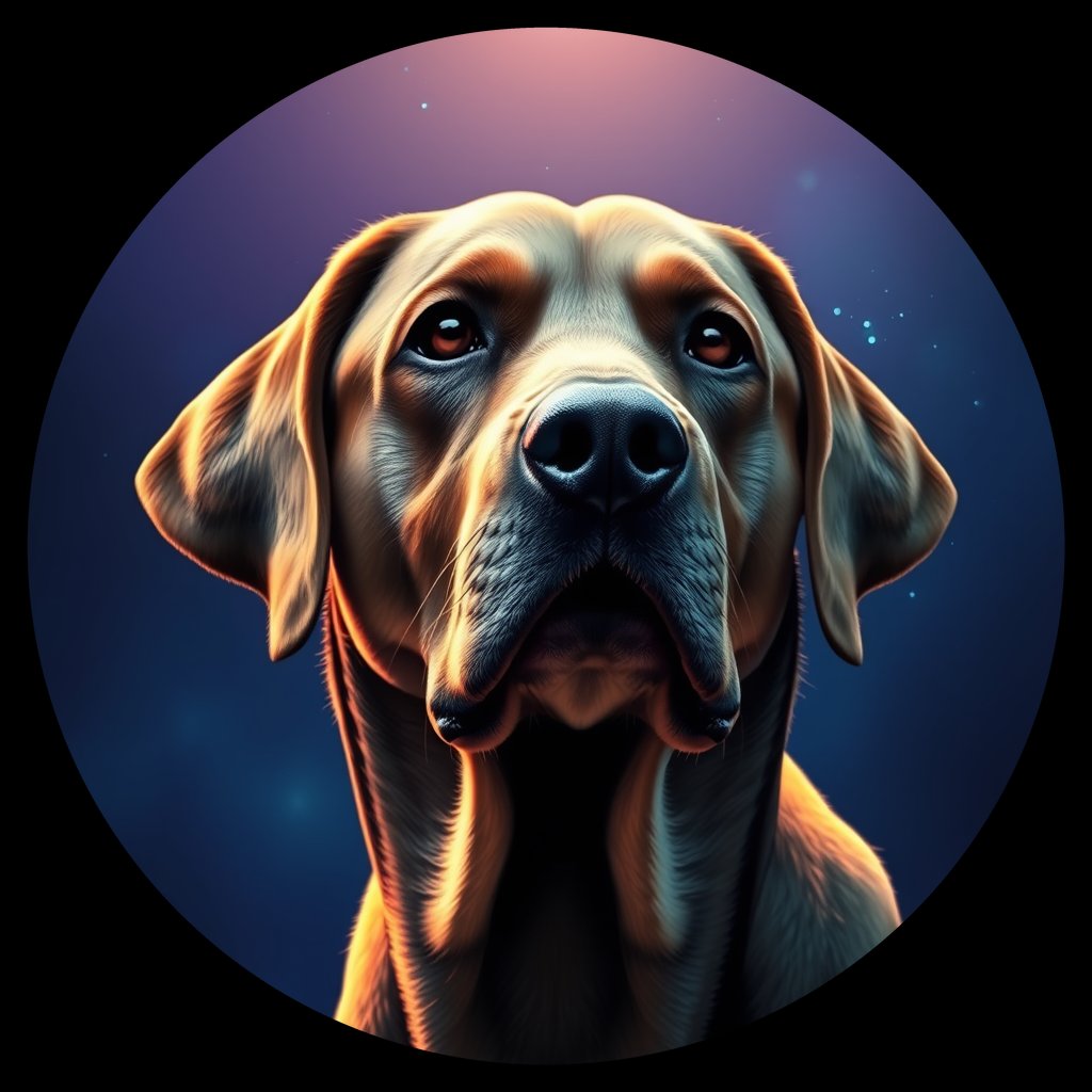 Cosmic medallion portrait of PFZ4H09_PFZ4H09, a Labrador Retriever