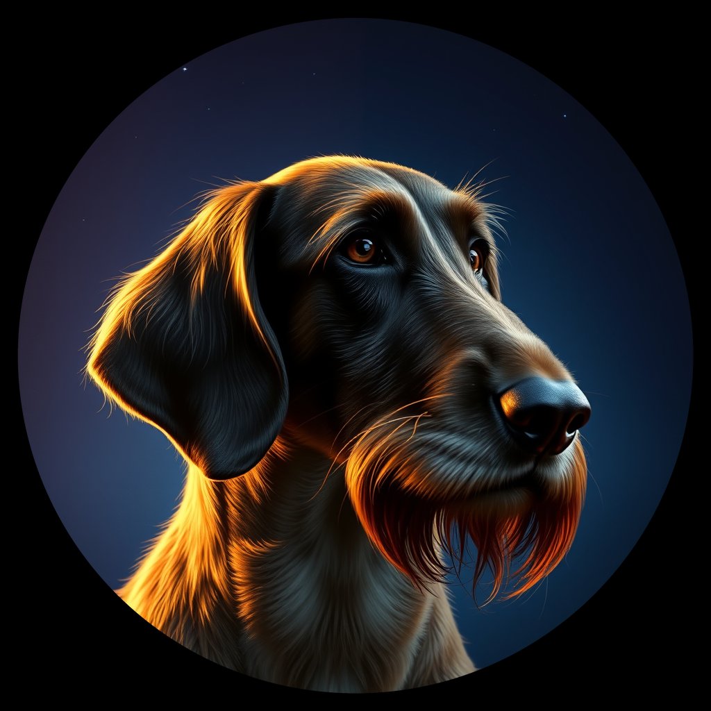 Cosmic medallion portrait of PFZ5A11_PFZ5A11, a Afghan Hound