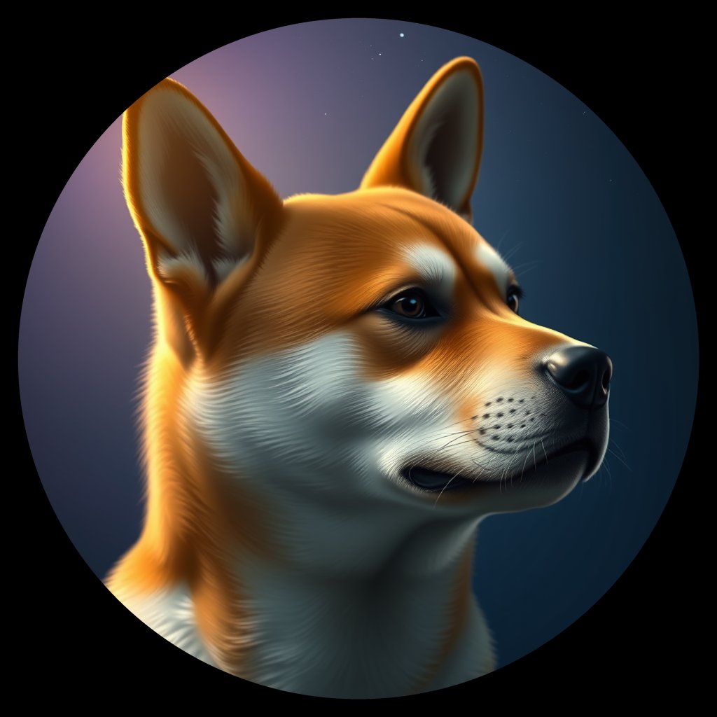 Cosmic medallion portrait of PFZ5B10_PFZ5B10, a Akita
