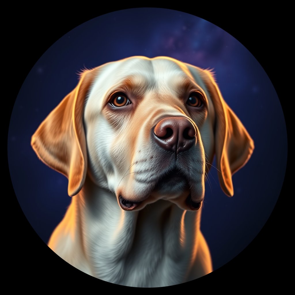 Cosmic medallion portrait of PFZ5C01_PFZ5C01, a Labrador Retriever
