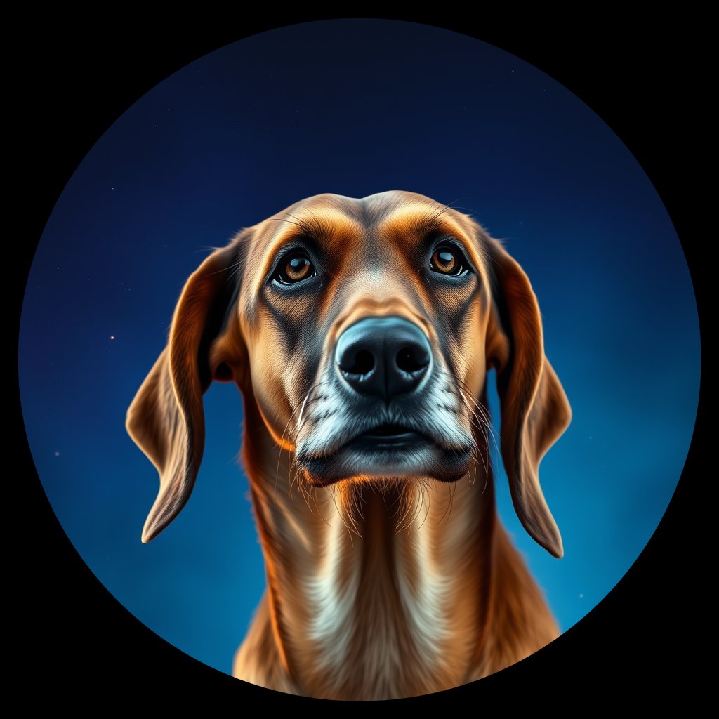 Cosmic medallion portrait of PFZ5C08_PFZ5C08, a Afghan Hound