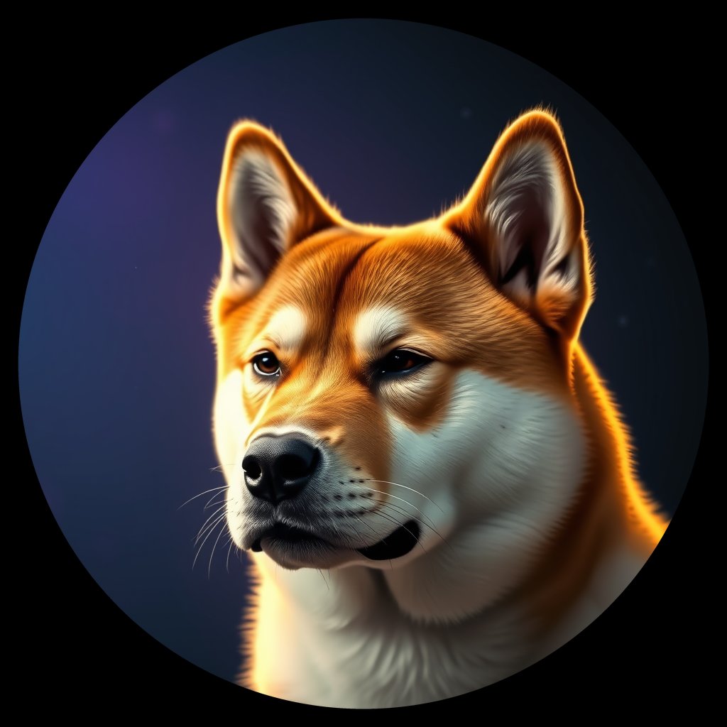Cosmic medallion portrait of PFZ5D10_PFZ5D10, a Akita