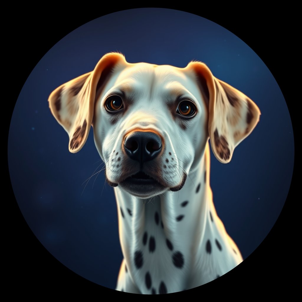 Cosmic medallion portrait of PFZ5F08_PFZ5F08, a Dalmatian