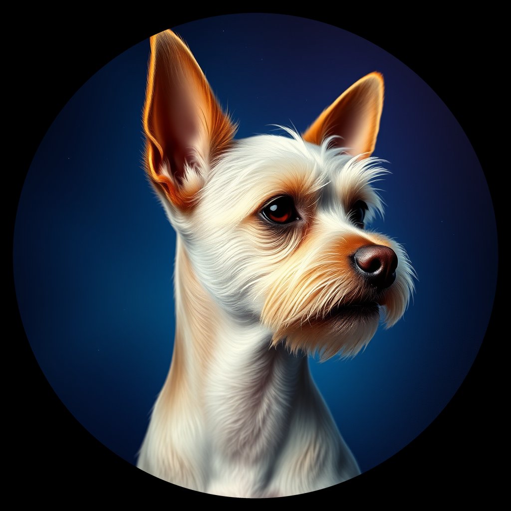 Cosmic medallion portrait of PFZ5F09_PFZ5F09, a Chinese Crested