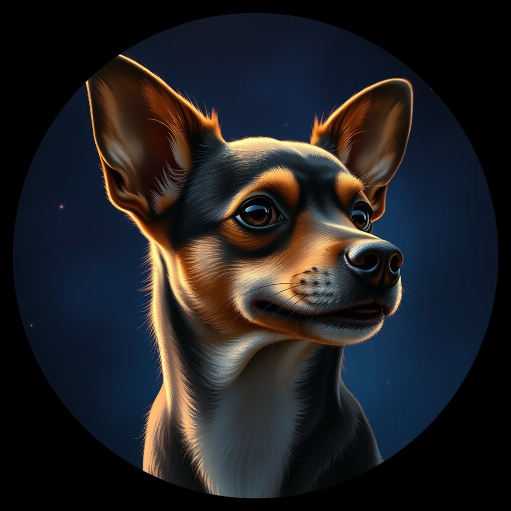 Cosmic medallion portrait of PFZ6B01_PFZ6B01, a Papillon