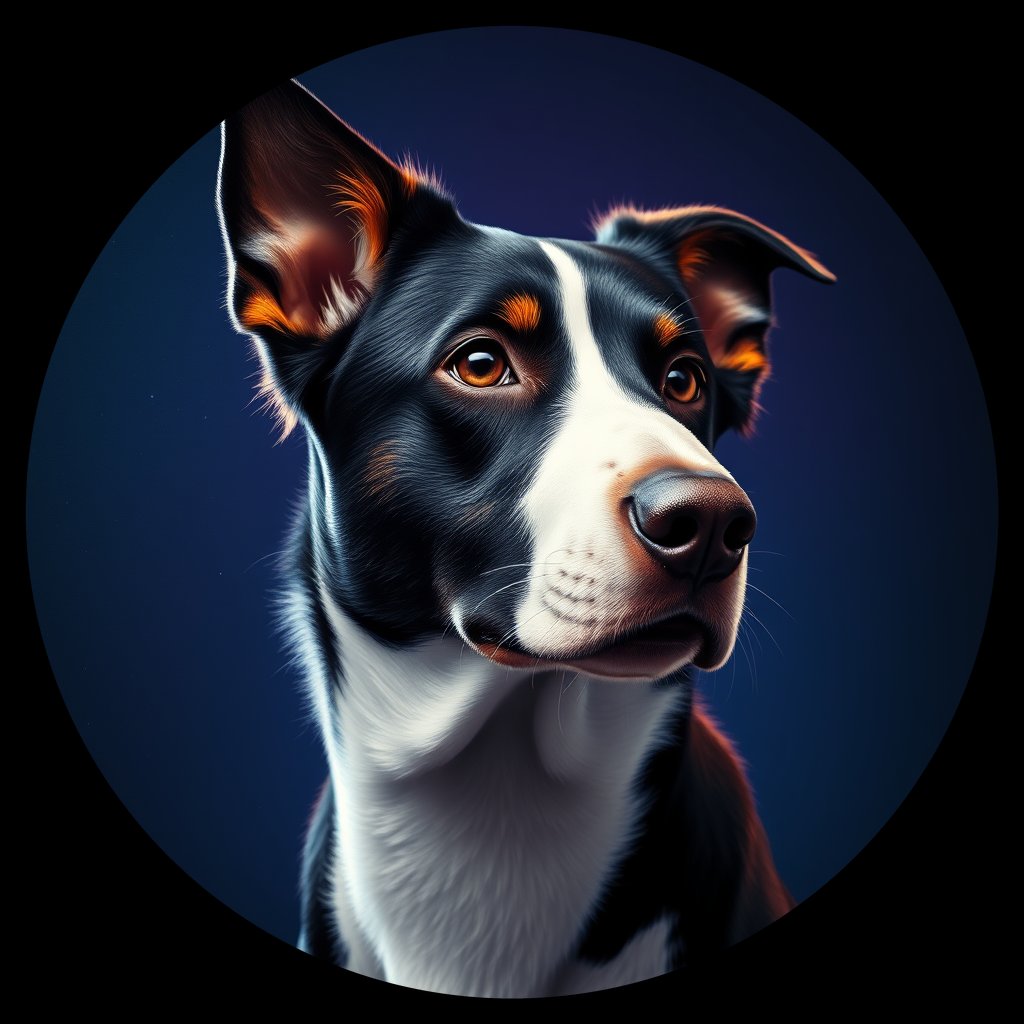 Cosmic medallion portrait of PFZ6G09_PFZ6G09, a Border Collie