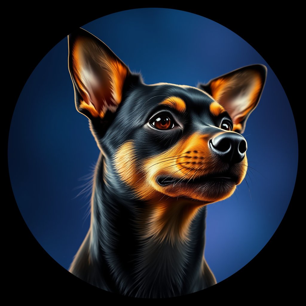Cosmic medallion portrait of PFZ6H05_PFZ6H05, a Miniature Pinscher