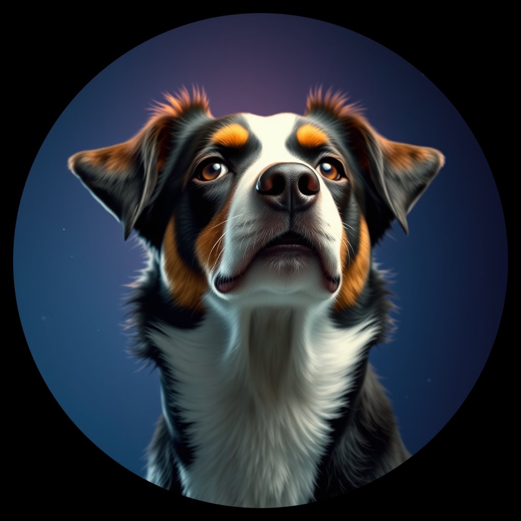 Cosmic medallion portrait of PFZ7A01_PFZ7A01, a Border Collie