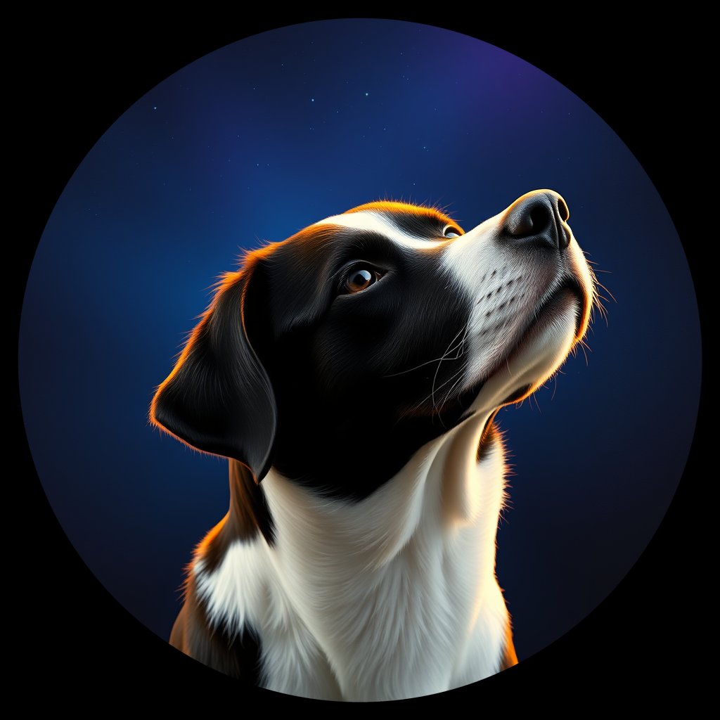 Cosmic medallion portrait of PFZ8A10_PFZ8A10, a Border Collie