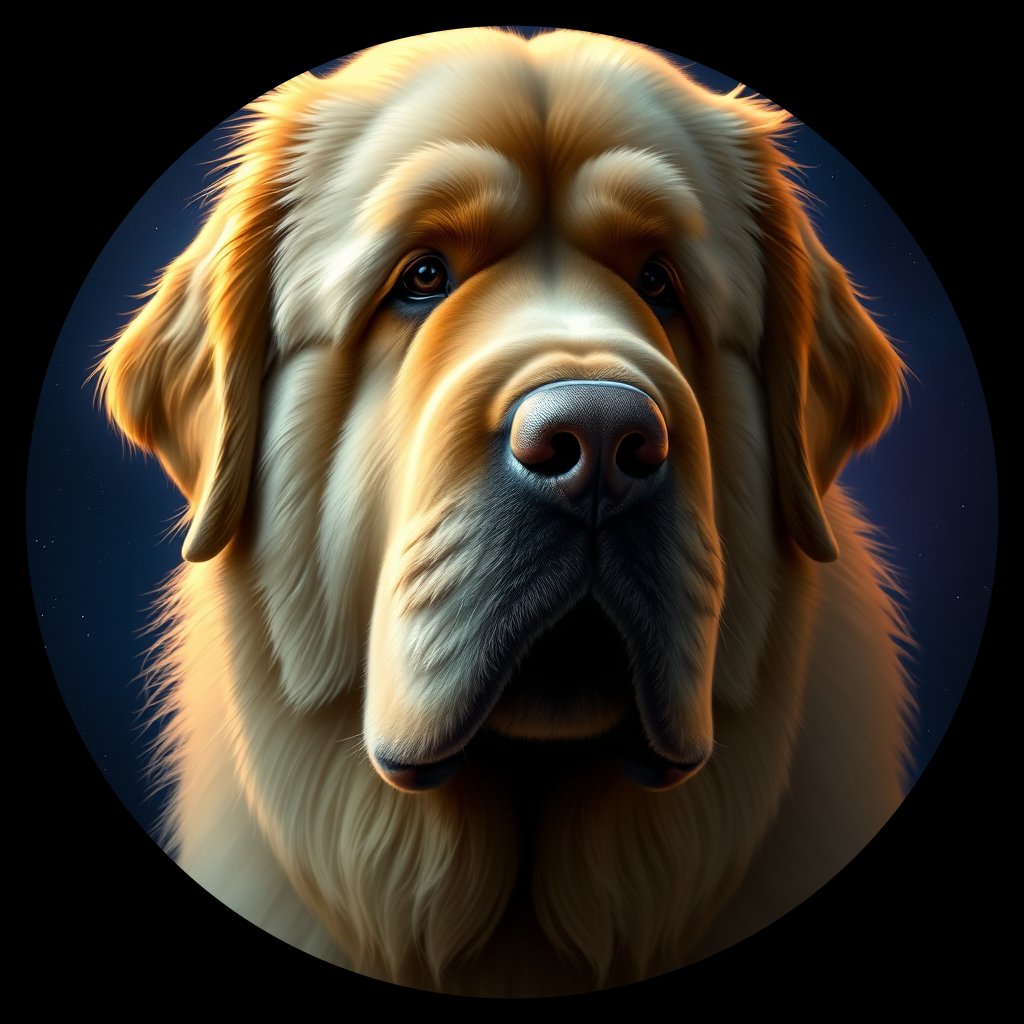 Cosmic medallion portrait of PFZ8B12_PFZ8B12, a Newfoundland