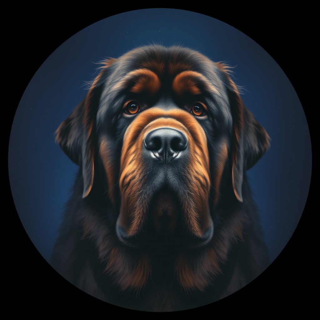 Cosmic medallion portrait of PFZ8C11_PFZ8C11, a Newfoundland