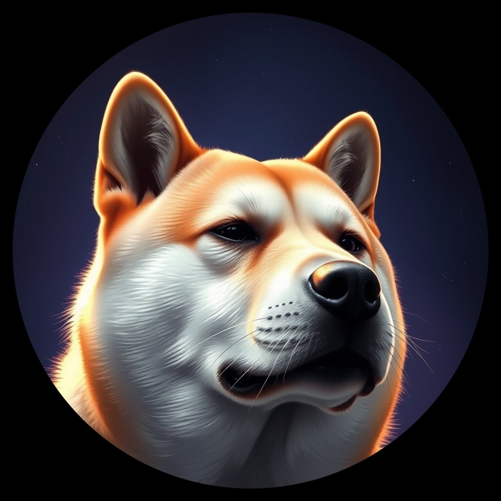 Cosmic medallion portrait of PFZ8F03_PFZ8F03, a Akita