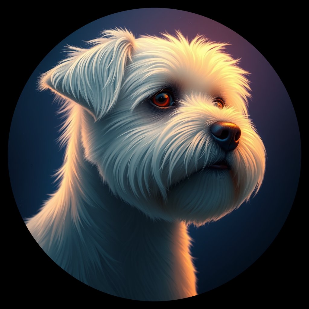 Cosmic medallion portrait of PFZ8G01_PFZ8G01, a Maltese