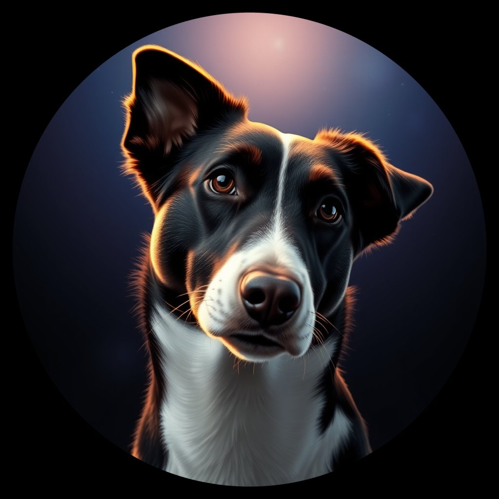 Cosmic medallion portrait of PFZ8G07_PFZ8G07, a Border Collie