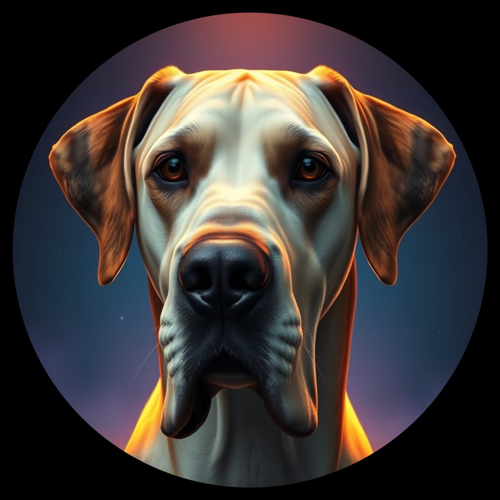 Cosmic medallion portrait of PFZ9G02_PFZ9G02, a Great Dane