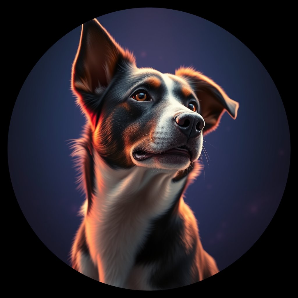Cosmic medallion portrait of PFZ9H08_PFZ9H08, a Border Collie
