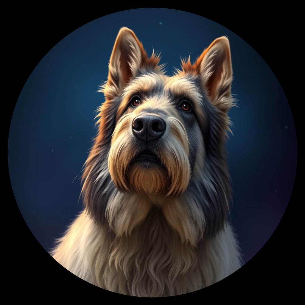 Cosmic medallion portrait of POL_POL_11PL, a Polish Lowland Sheepdog