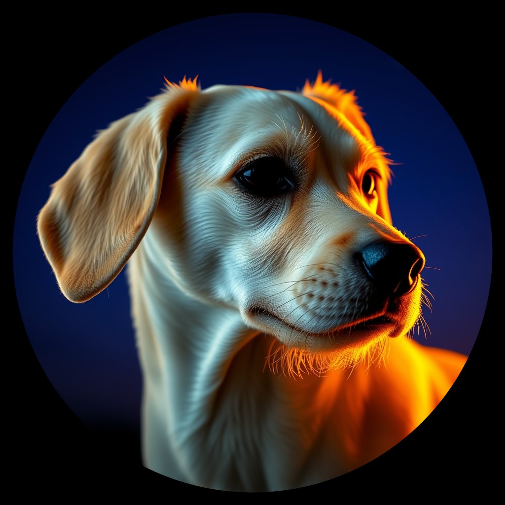Cosmic medallion portrait of PR6_PR6, a Village Dog Puerto Rico