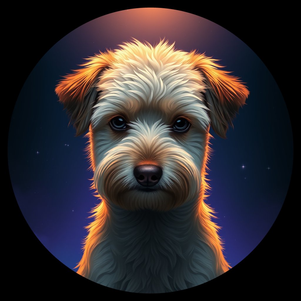 Cosmic medallion portrait of Pdl_GT339_Pdl_GT339, a Poodle