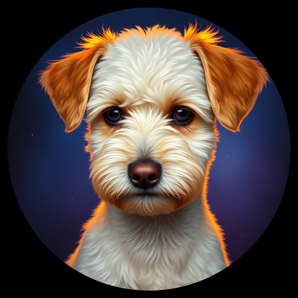 Cosmic medallion portrait of Pdl_GT340_Pdl_GT340, a Poodle