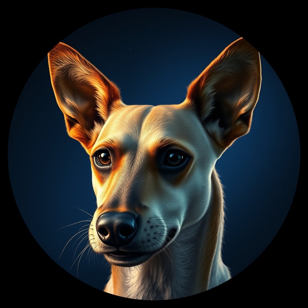 Cosmic medallion portrait of QA6_QA6, a Village Dog Qatar